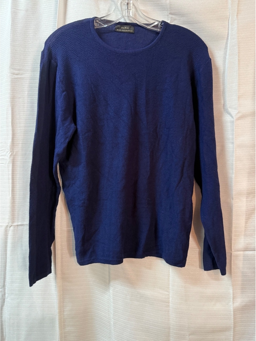 ZARA Navy Blue Long Sleeve Pullover Sweater Size L